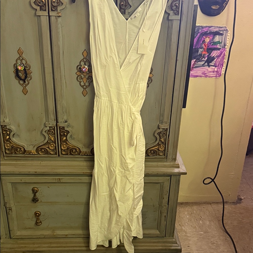 Vince  White Sleeveless wrap Dress